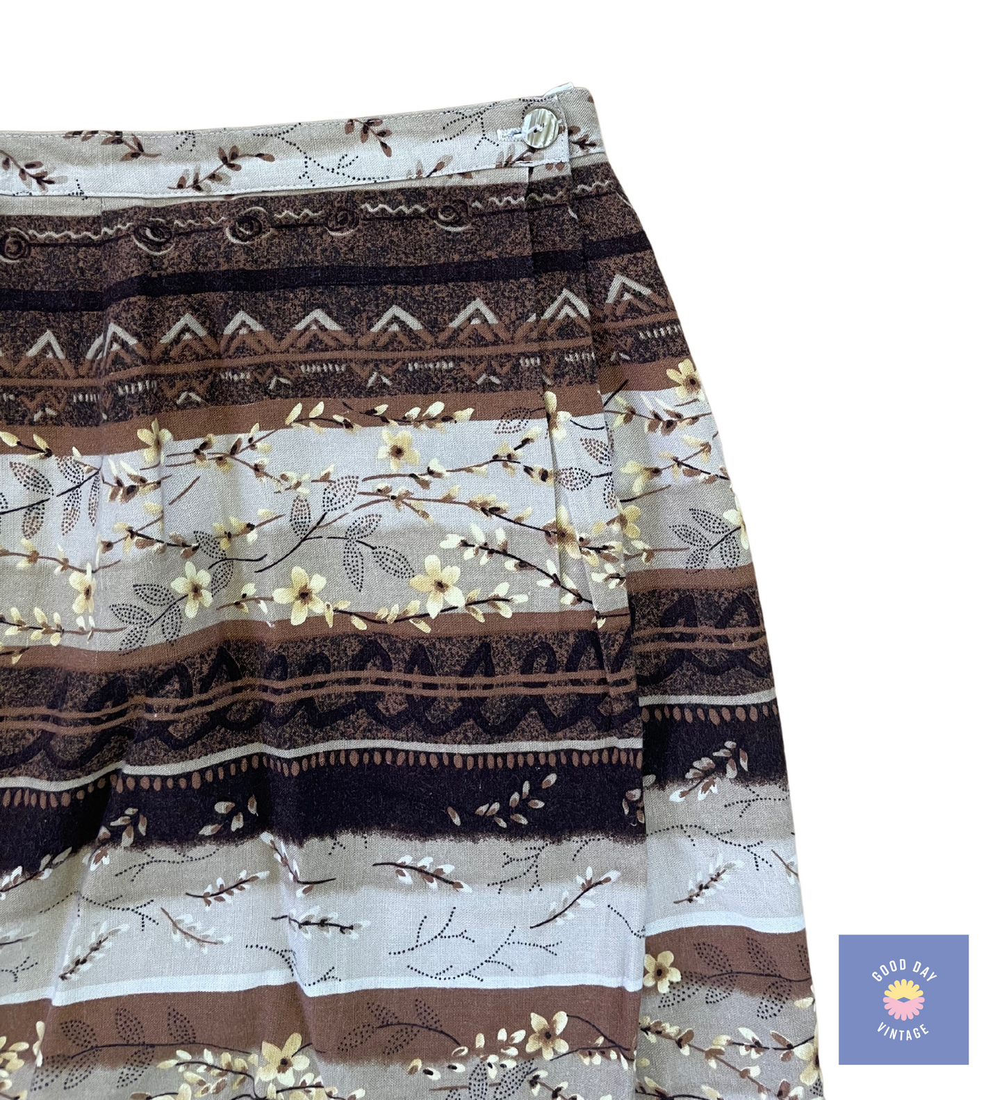 80's Worthington Printed Faux Wrap Skirt