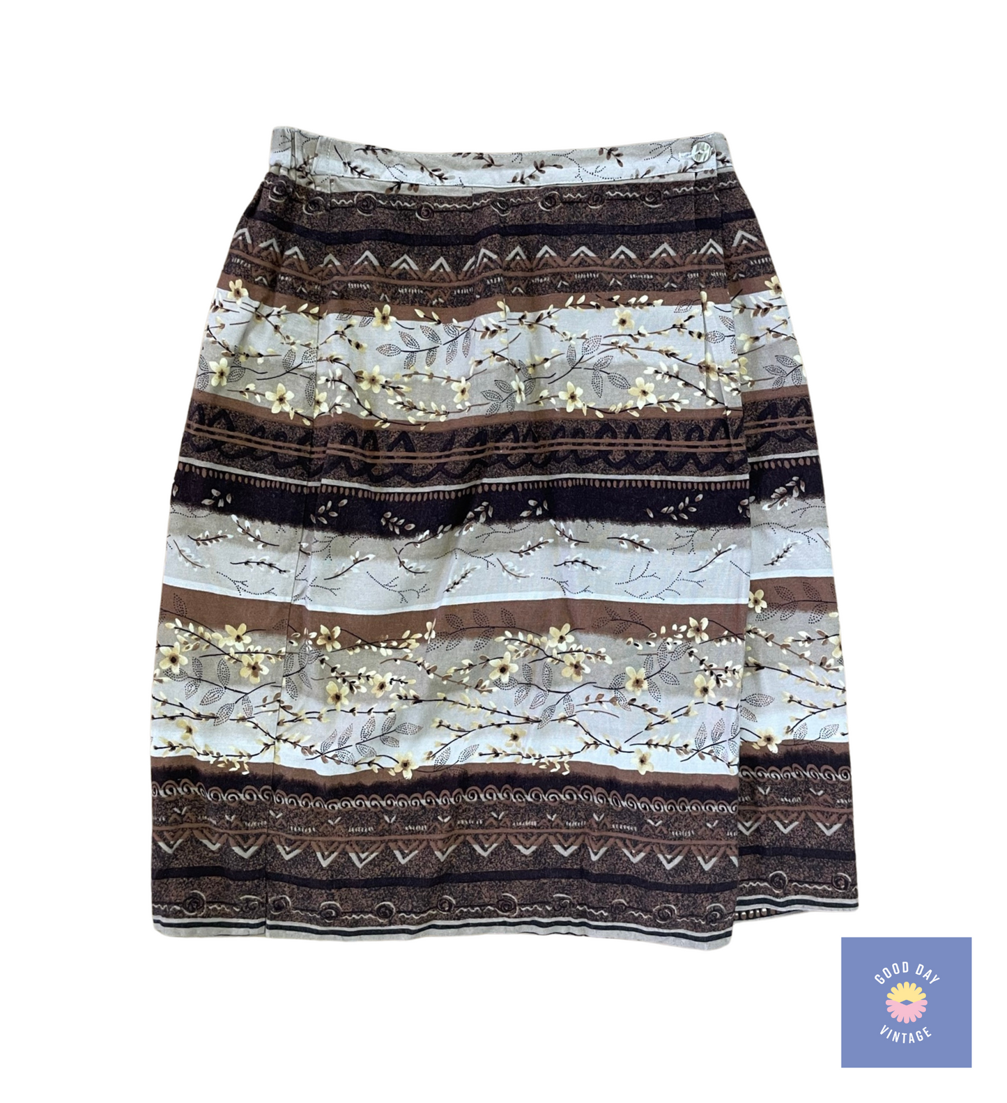 80's Worthington Printed Faux Wrap Skirt