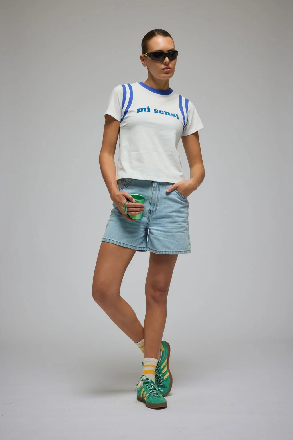 Mi Scusi Baby Tee in Warm White