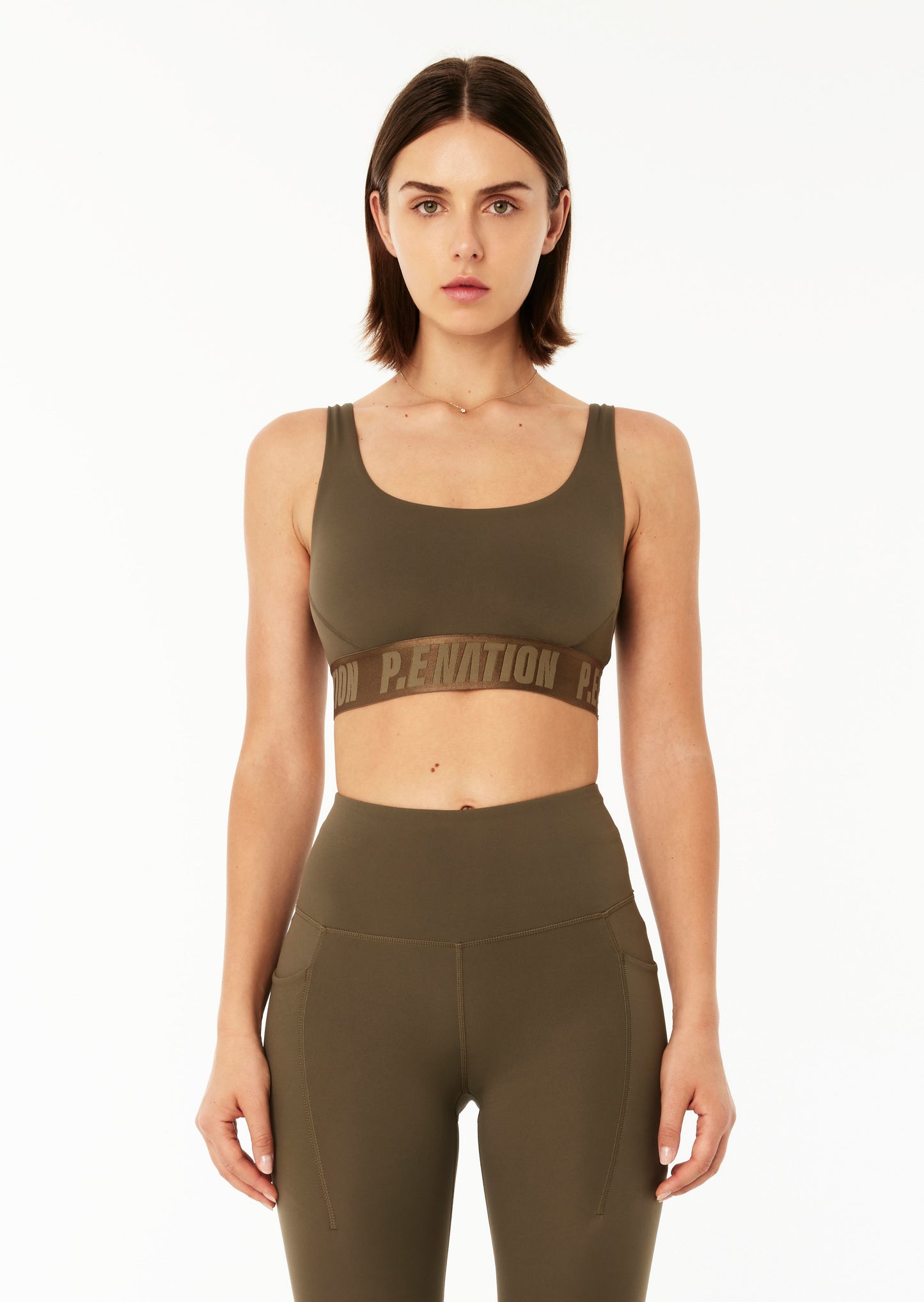 Brake Check Sports Bra in Khaki