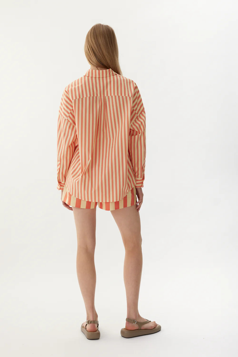 The Chiara Shirt in in Aranchi & Buttermilk Stripe