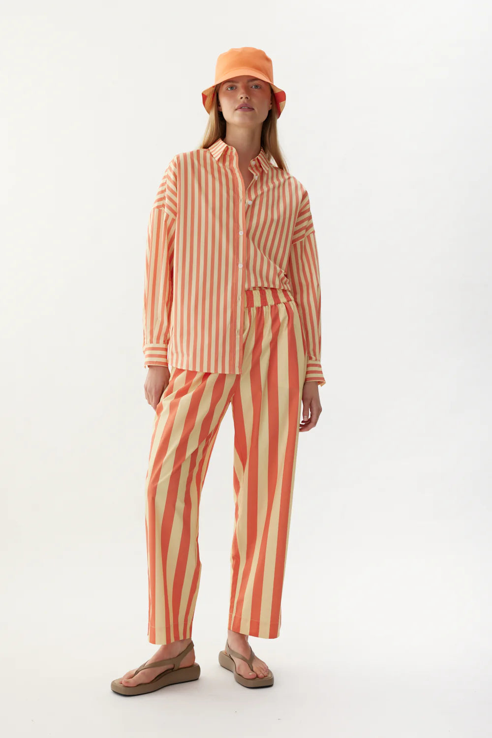 The Chiara Shirt in in Aranchi & Buttermilk Stripe