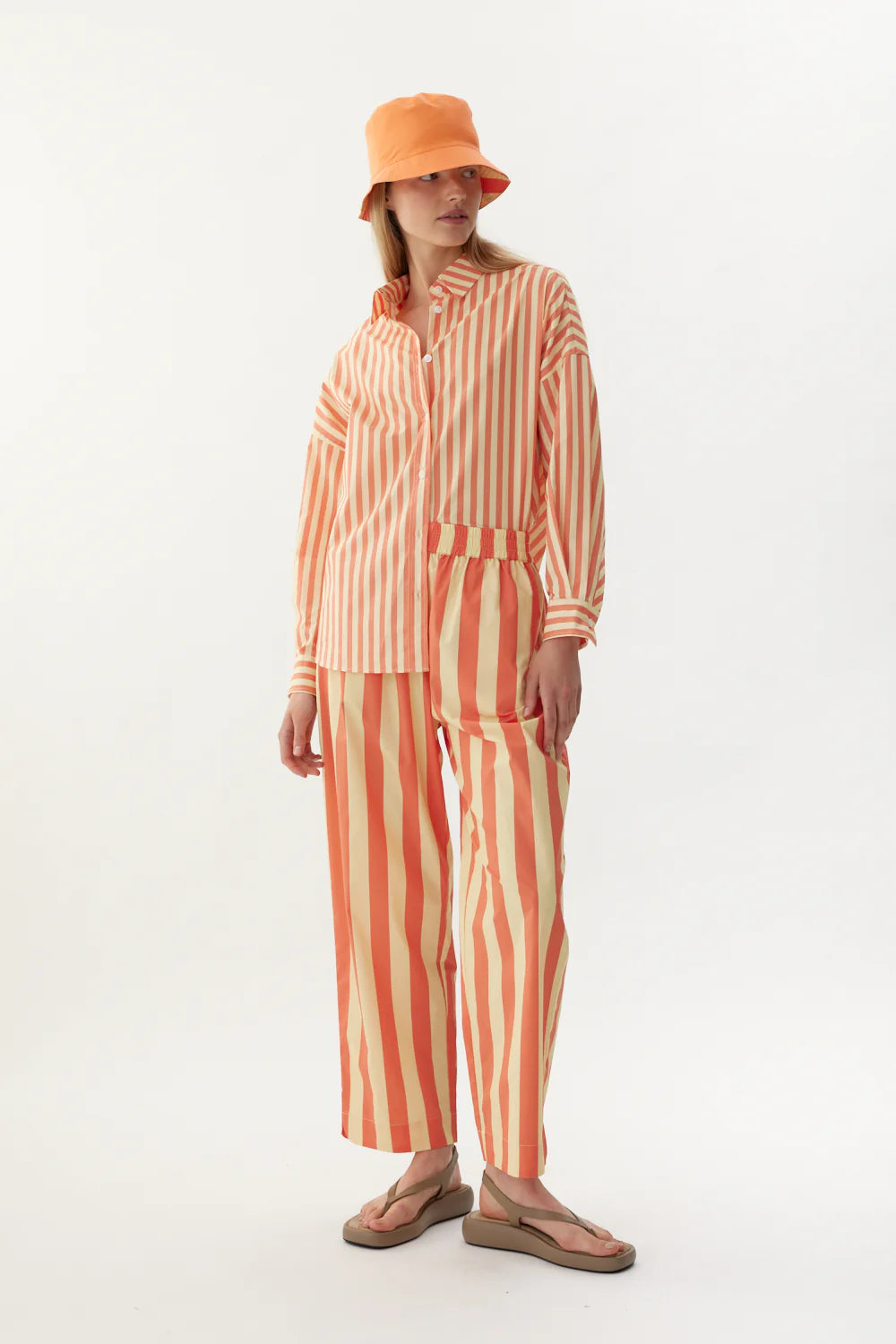 The Chiara Shirt in in Aranchi & Buttermilk Stripe