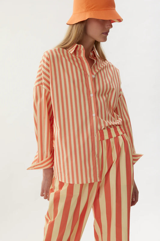 The Chiara Shirt in in Aranchi & Buttermilk Stripe