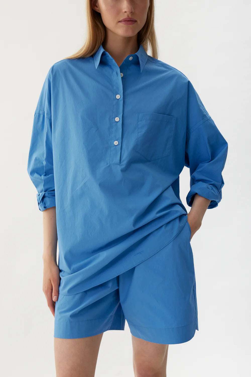SIZE SMALL The Chiara Mid Length Short in Ink Blue