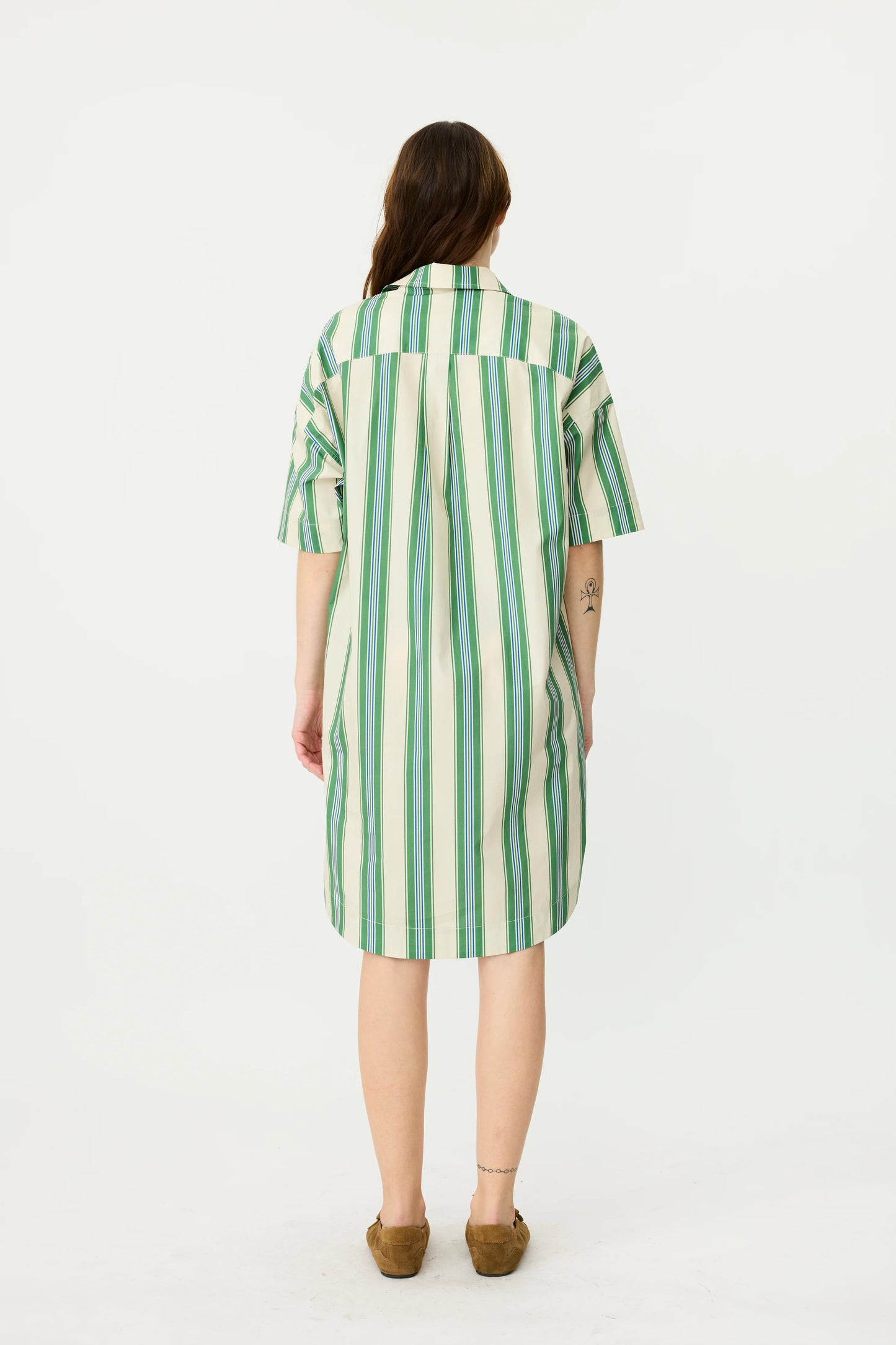 The Billie Dress in Forest Multi Stripe