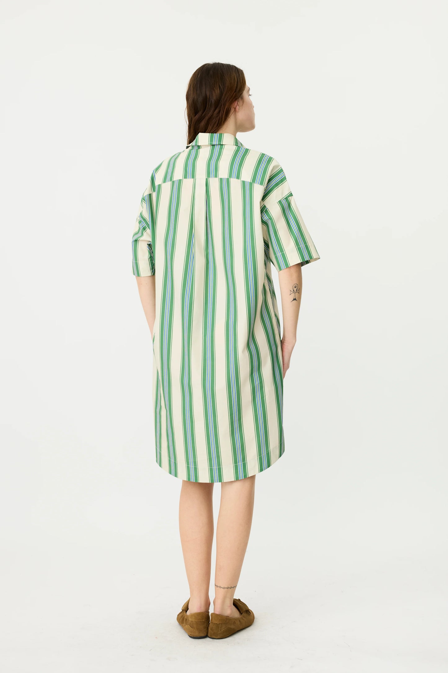 The Billie Dress in Forest Multi Stripe