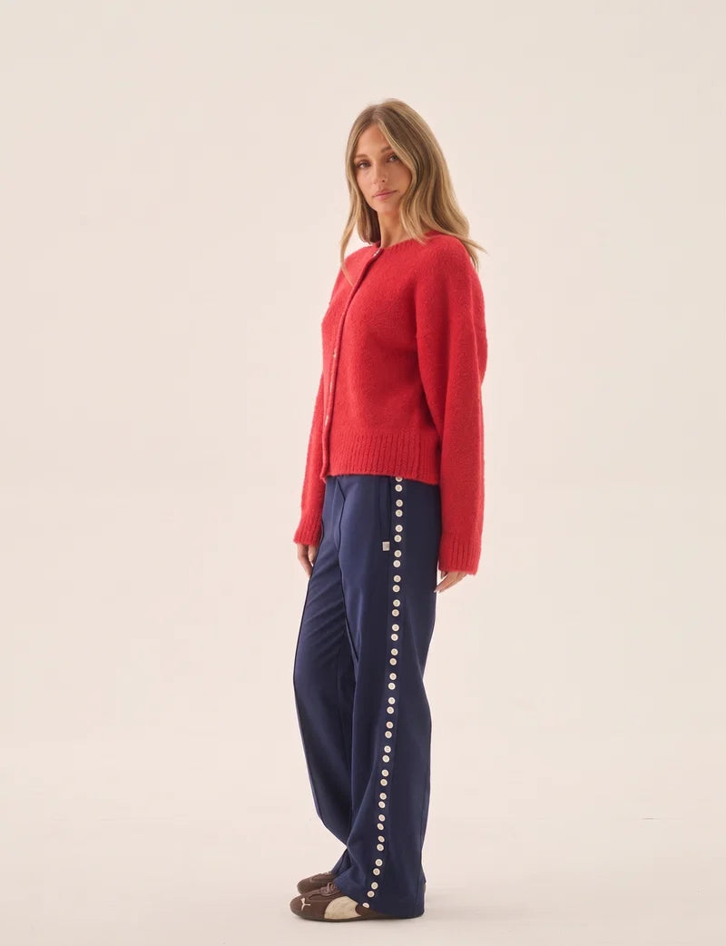 Aimes Shell Cardigan in Lipstick Red
