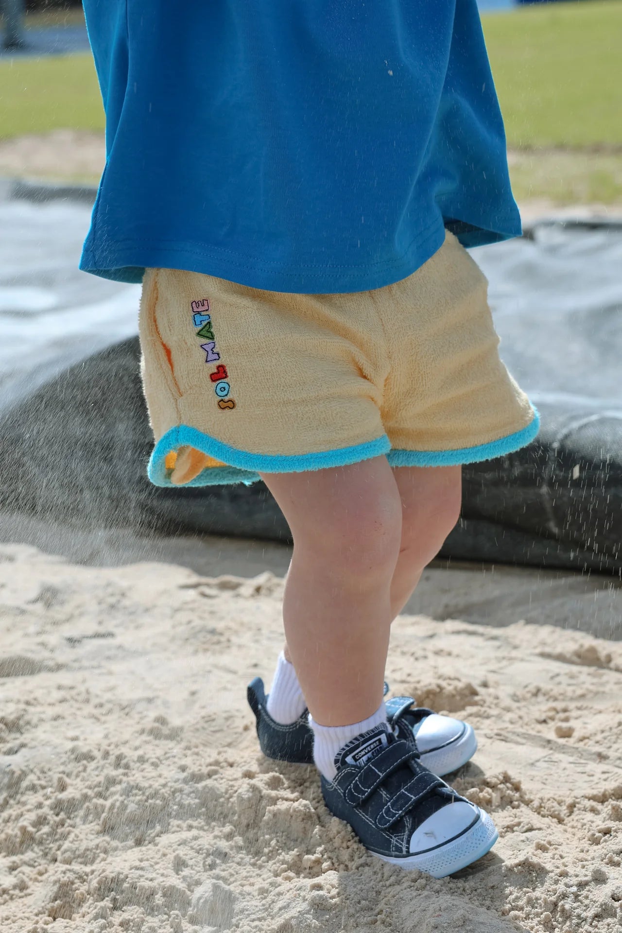 Essentials Short in Yellow & Blue