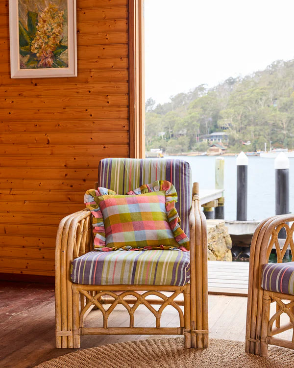 Florida Tartan Frill Upholstery Cushion
