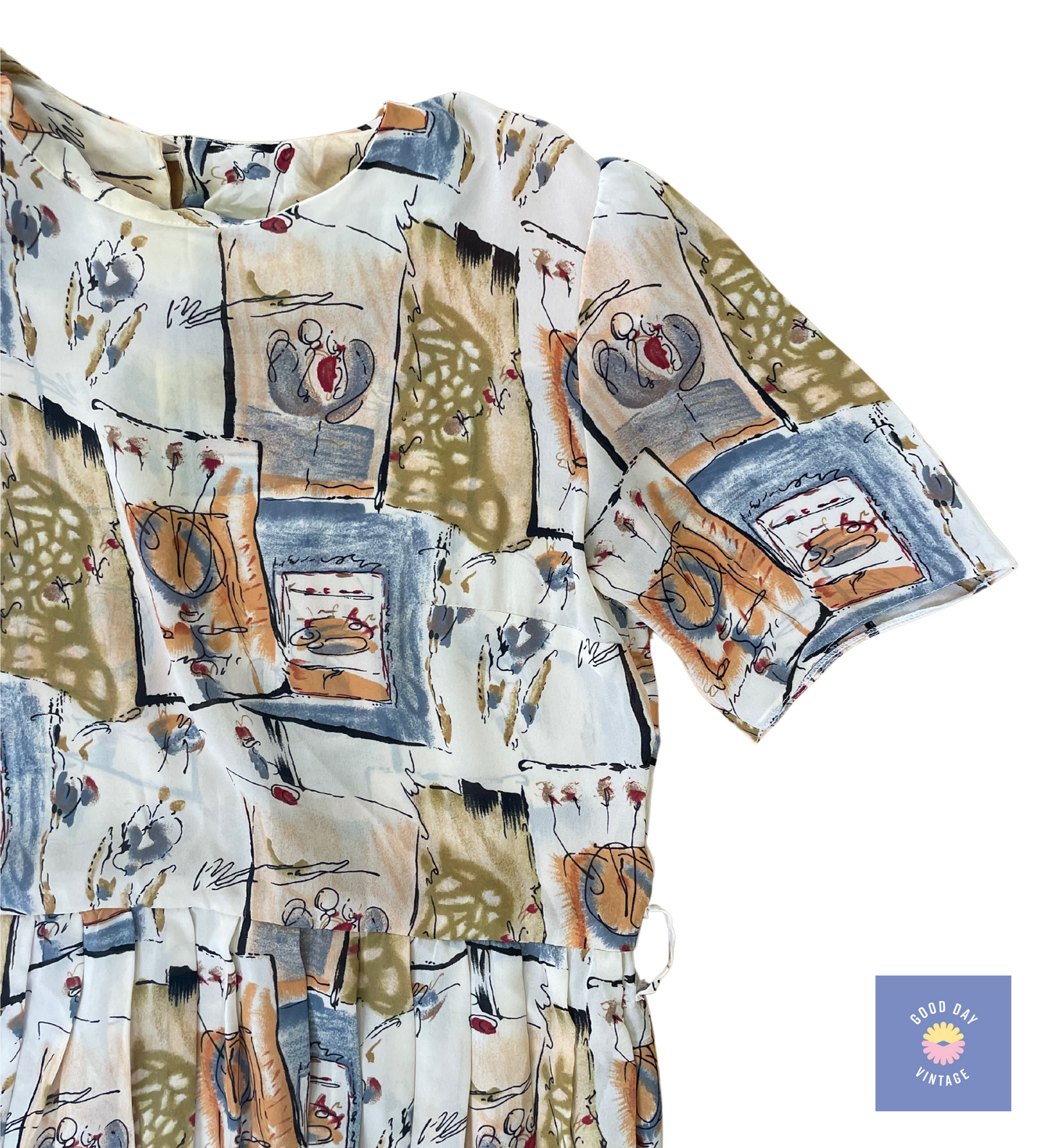 80's Drop Waist Shift Dress