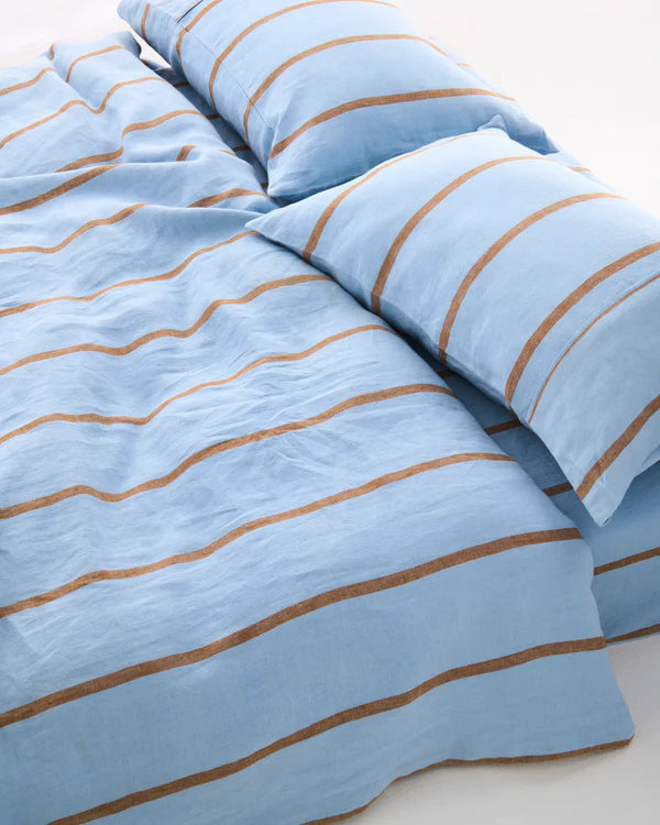 Como Stripe Linen Pillow Case Set