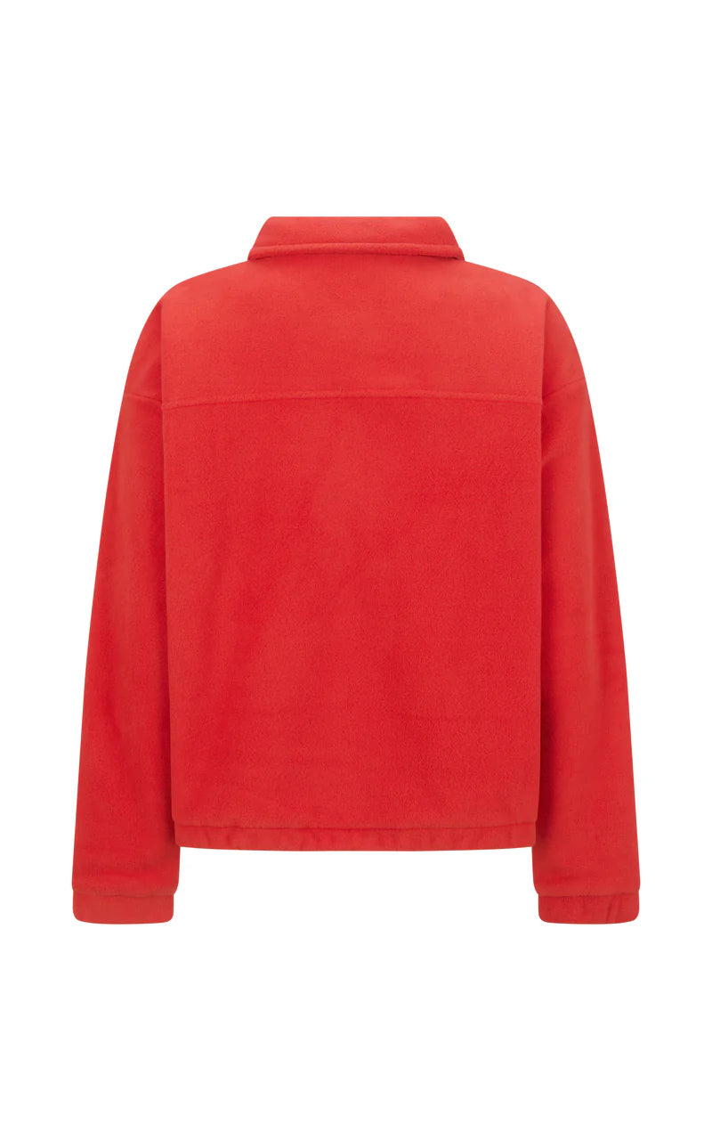 Sherpa Zip Through Jacket in Red Alert