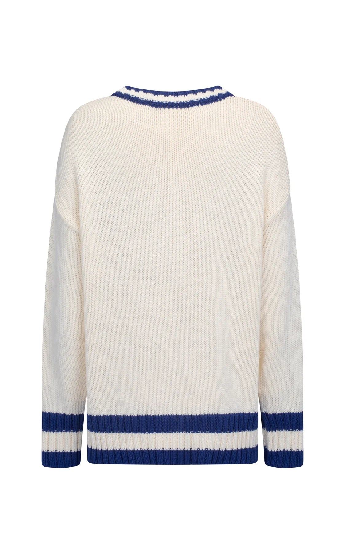 AJ V-Neck Knit Sweater in Coconut