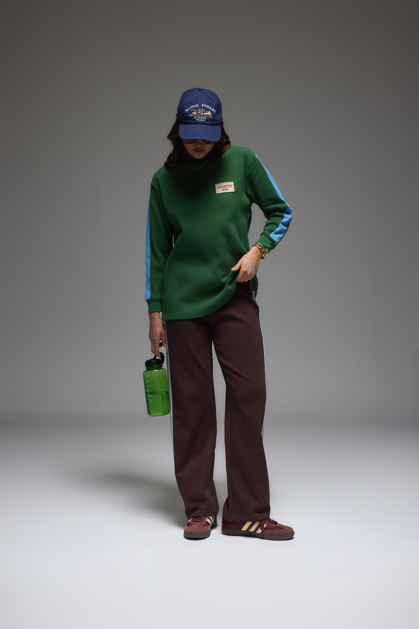 GT Long Sleeve Waffle Top in Forrest