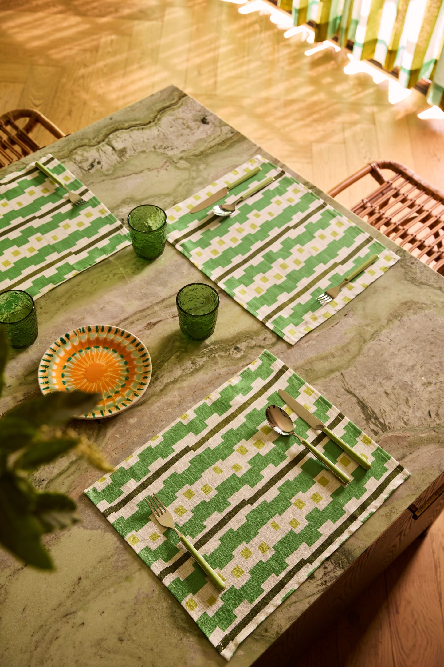 Bauhaus Green Placemats Set of 2