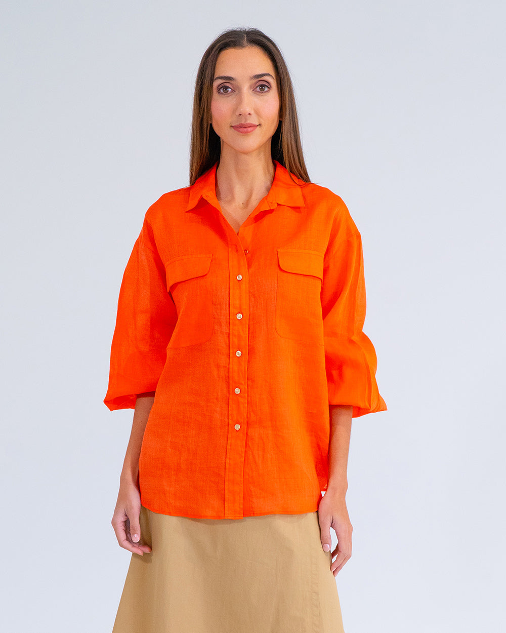 Bobbie Shirt in Tangerine