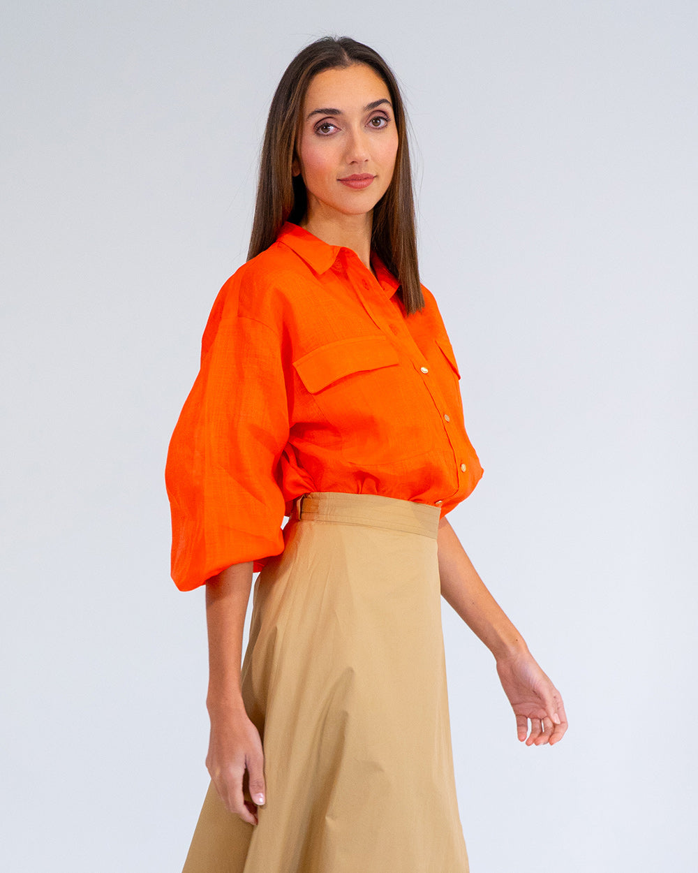 Bobbie Shirt in Tangerine