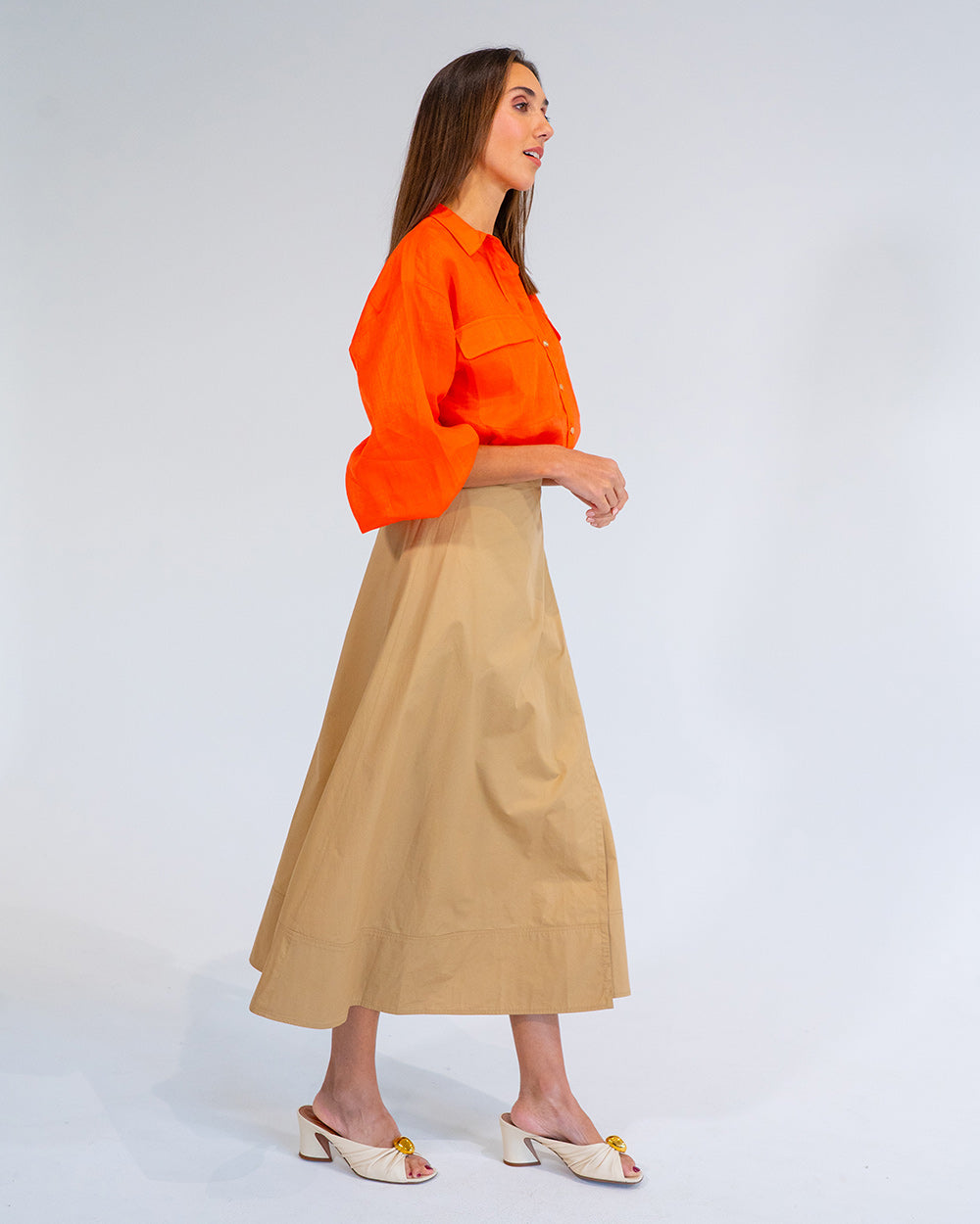 Bobbie Shirt in Tangerine