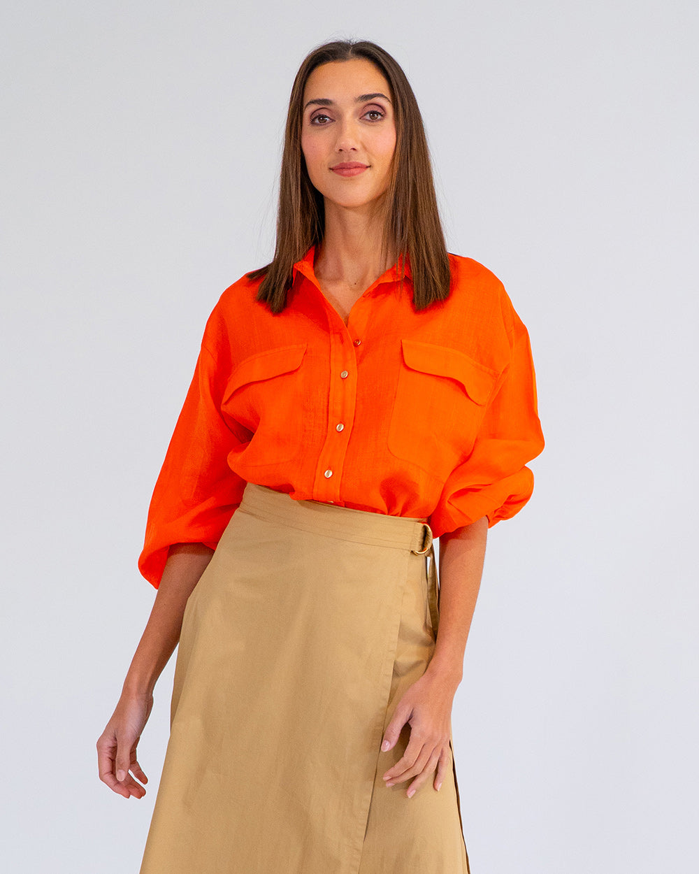 Bobbie Shirt in Tangerine