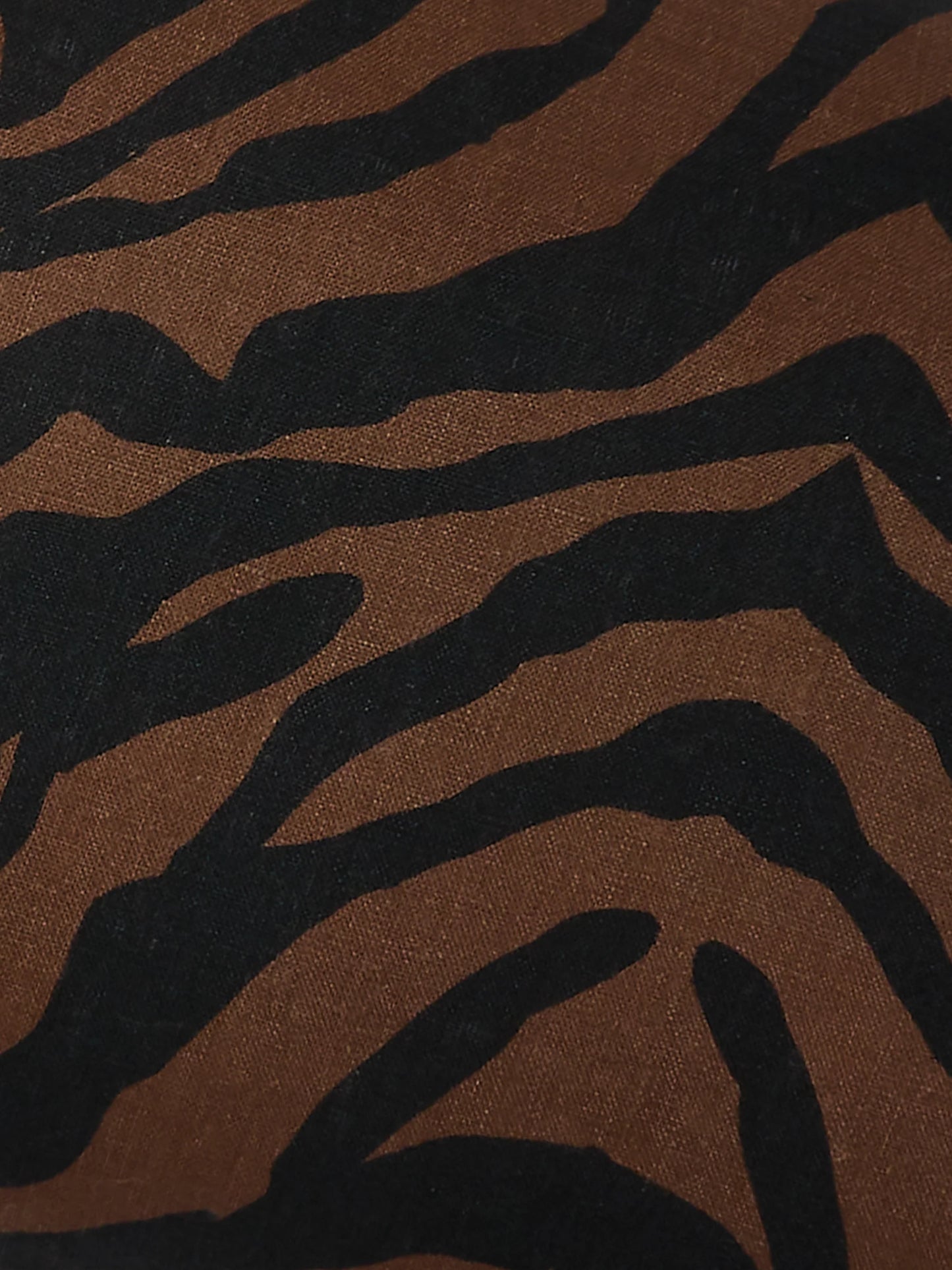 Zebra Chocolate Linen Cushion
