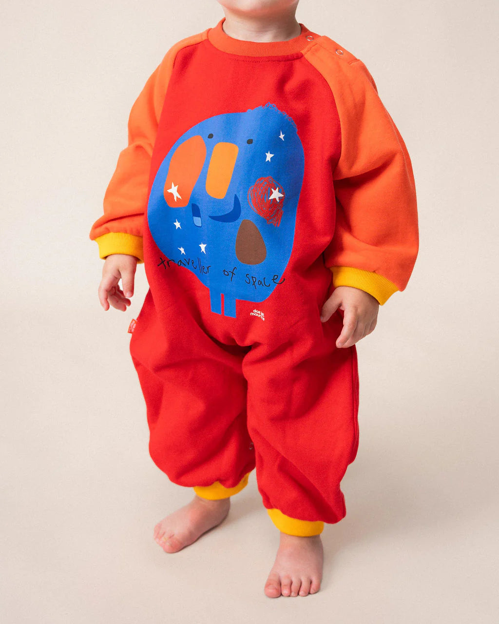 Red Space Man Romper