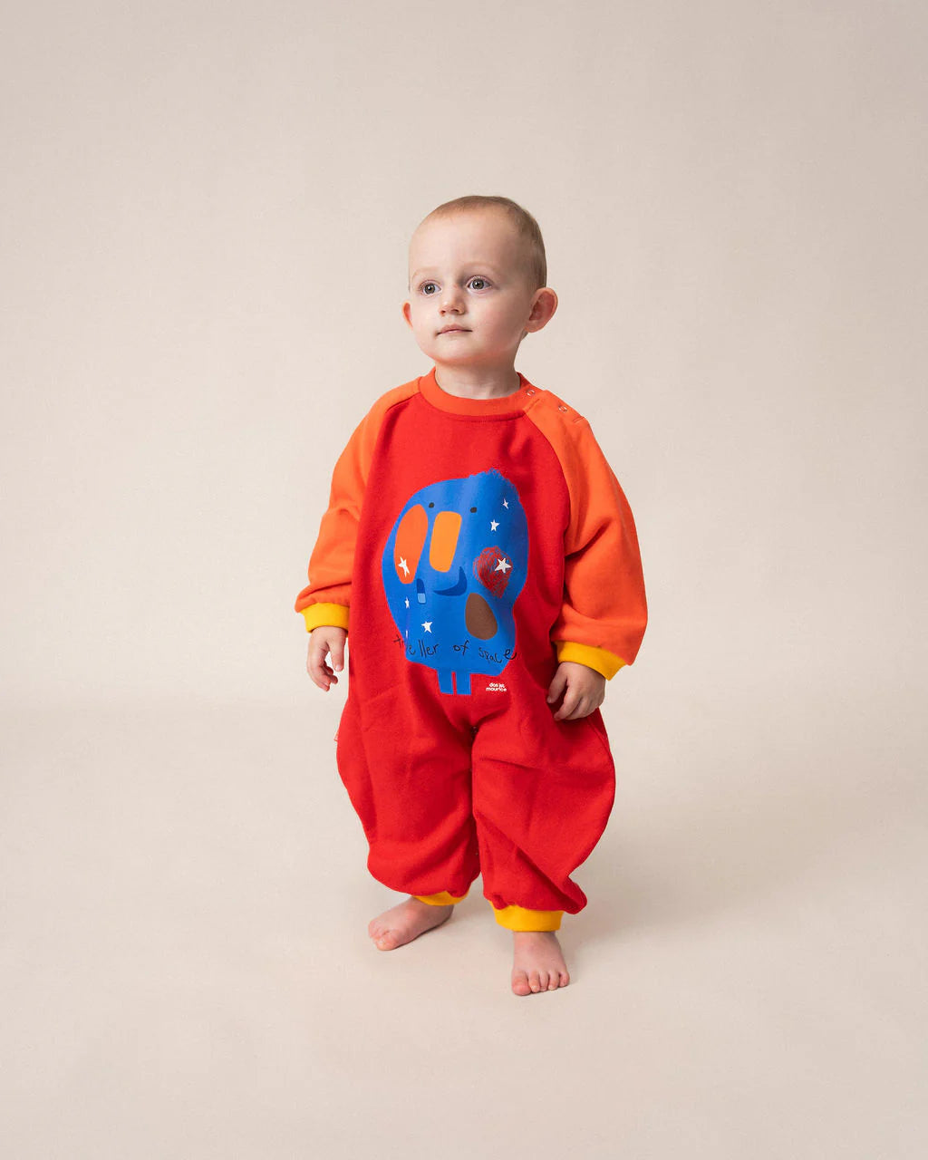 Red Space Man Romper