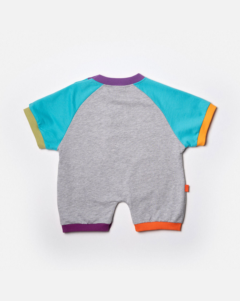 Romper in Aqua & Grey