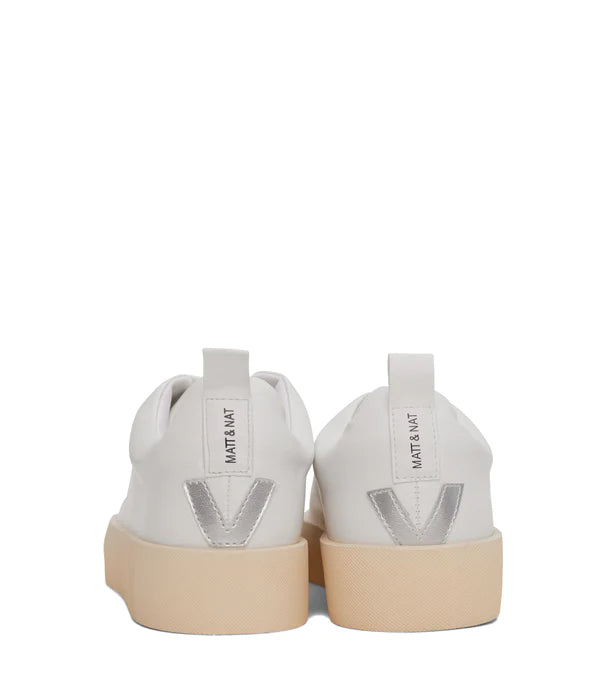 Marci Vegan Leather Sneakers with Silver Detail