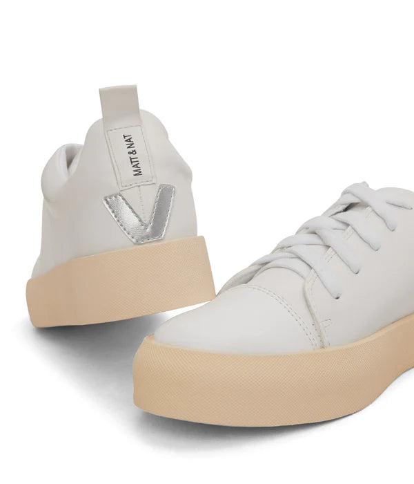 Marci Vegan Leather Sneakers with Silver Detail