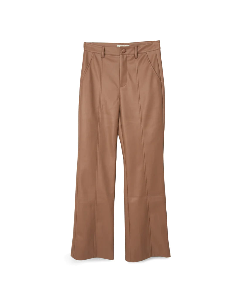 SIZE LARGE Gwen PU High Waisted Pants in Cafe