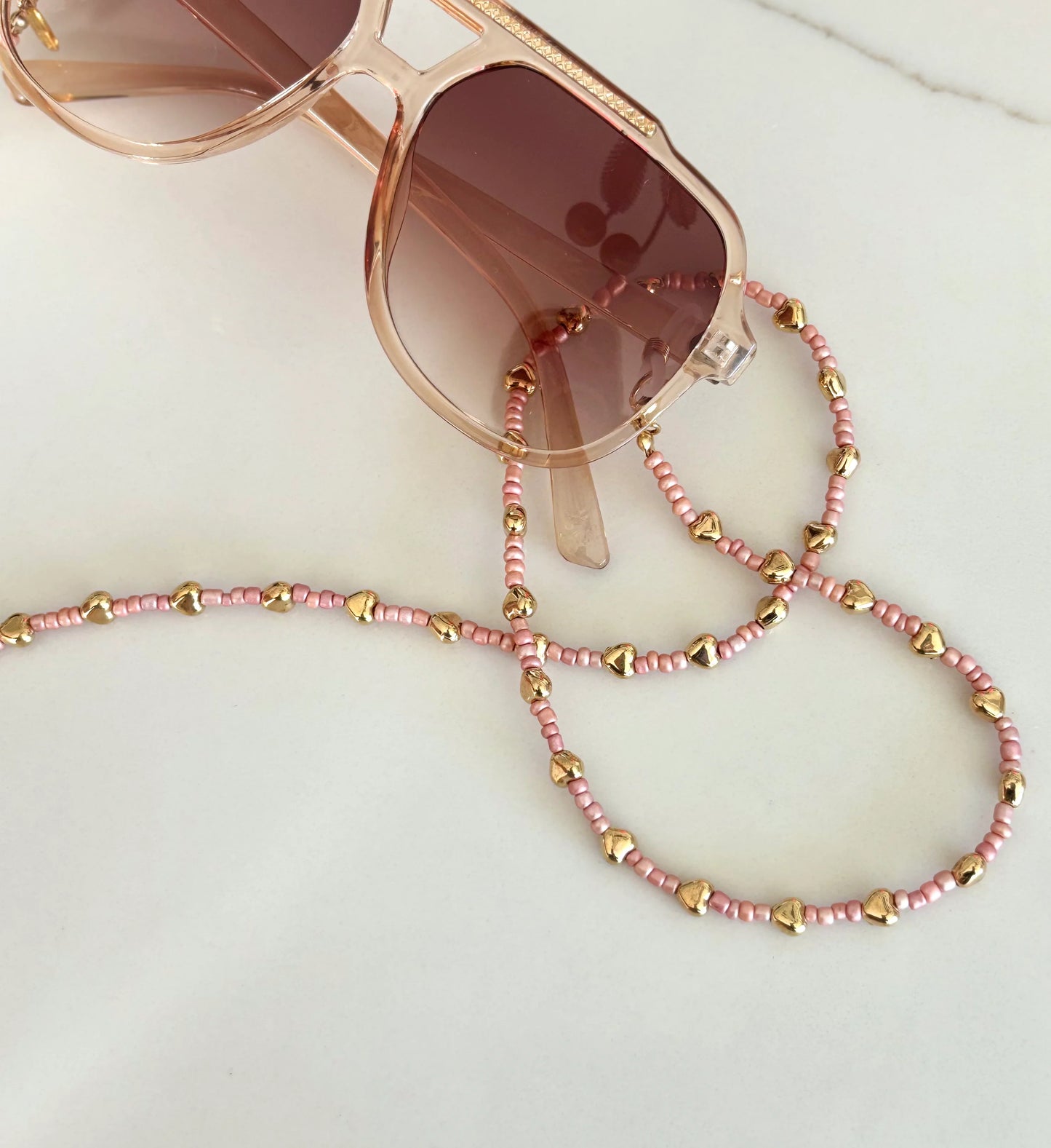 Love Bead Sunglass Chain in Blush Sorbet