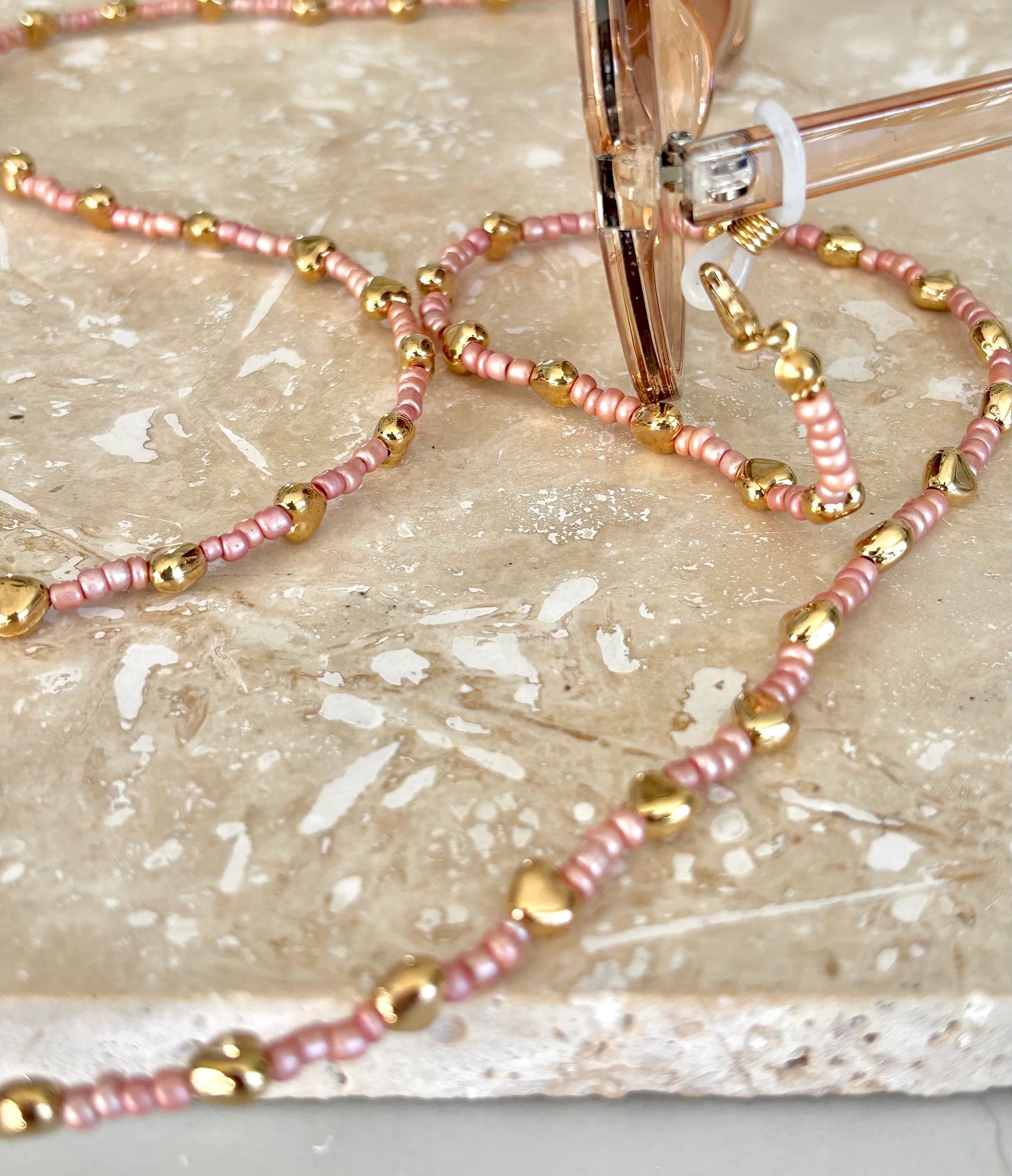 Love Bead Sunglass Chain in Blush Sorbet
