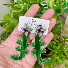 Beaded Lizard Earrings