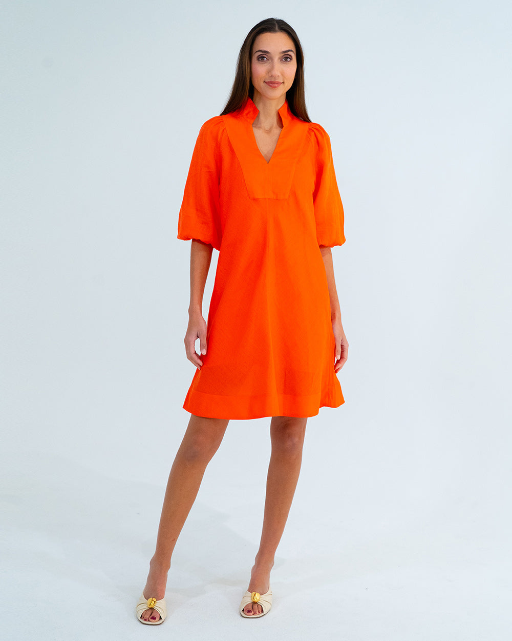 River Mini Dress in Tangerine