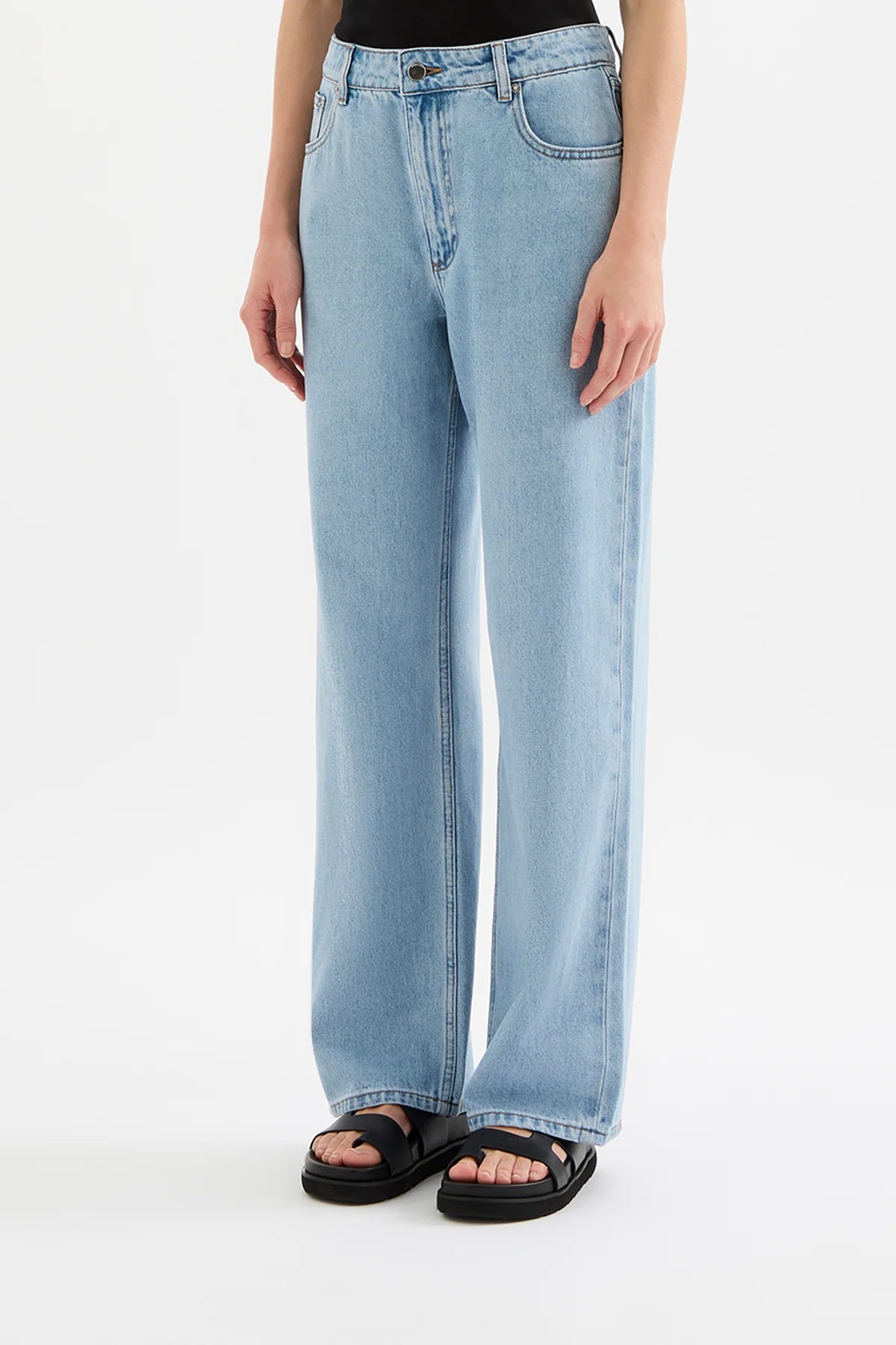 Organic Baggy Jean in Soft Blue
