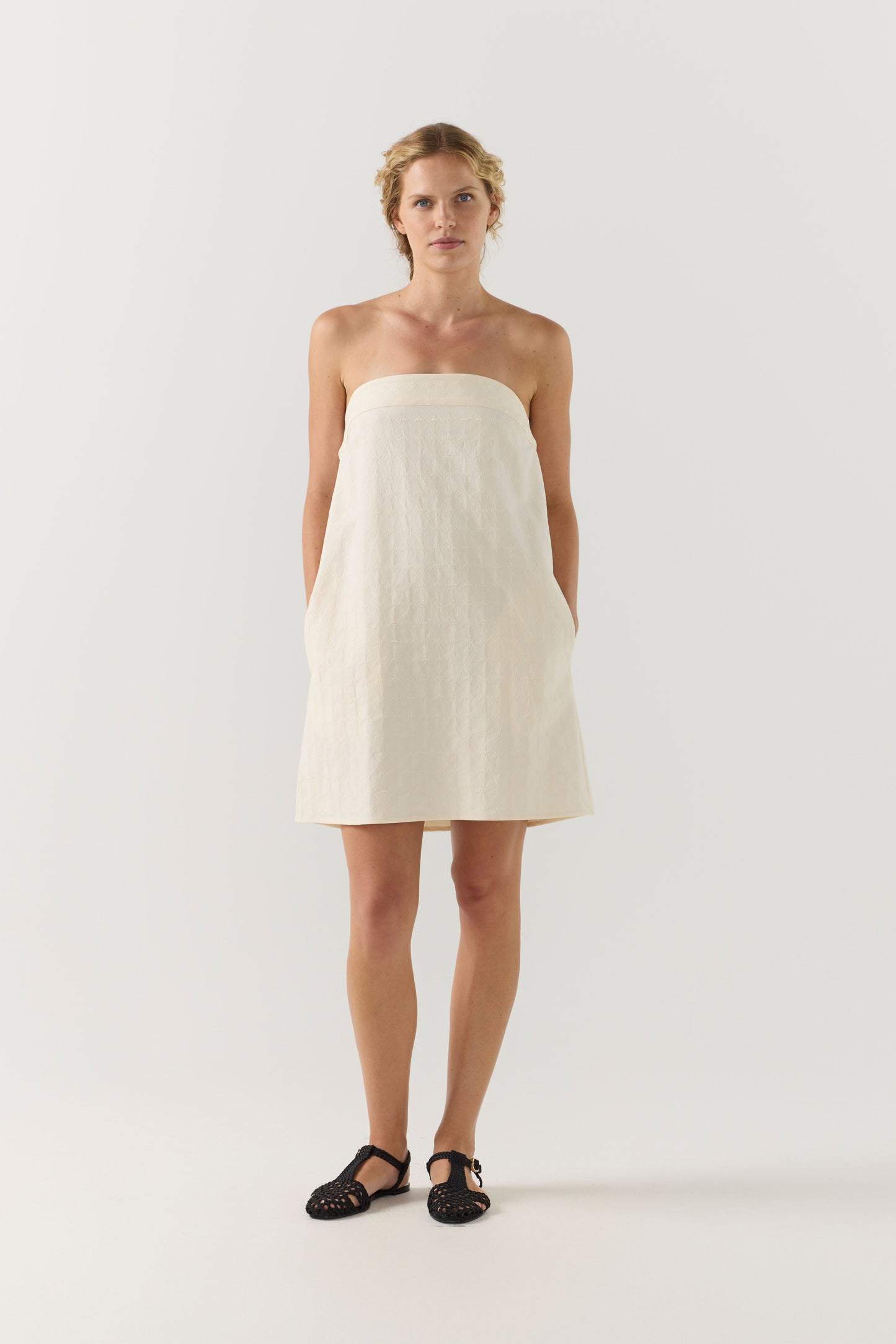 Selma Dress in Off White Broderie Anglaise