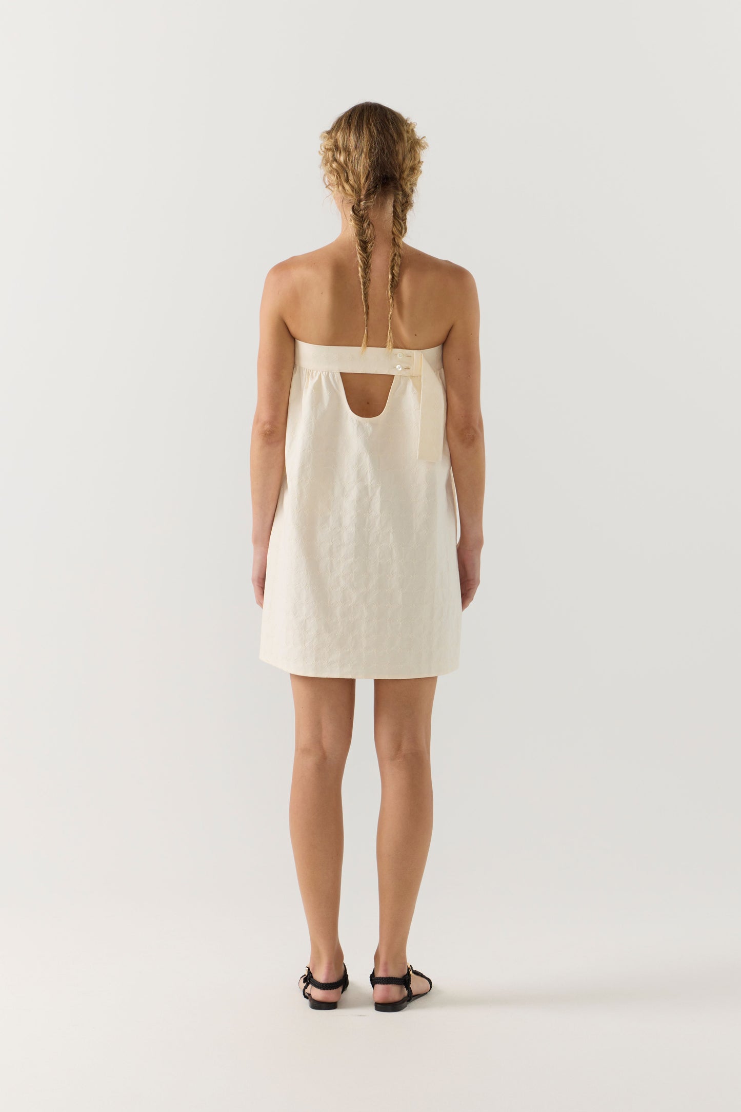 Selma Dress in Off White Broderie Anglaise