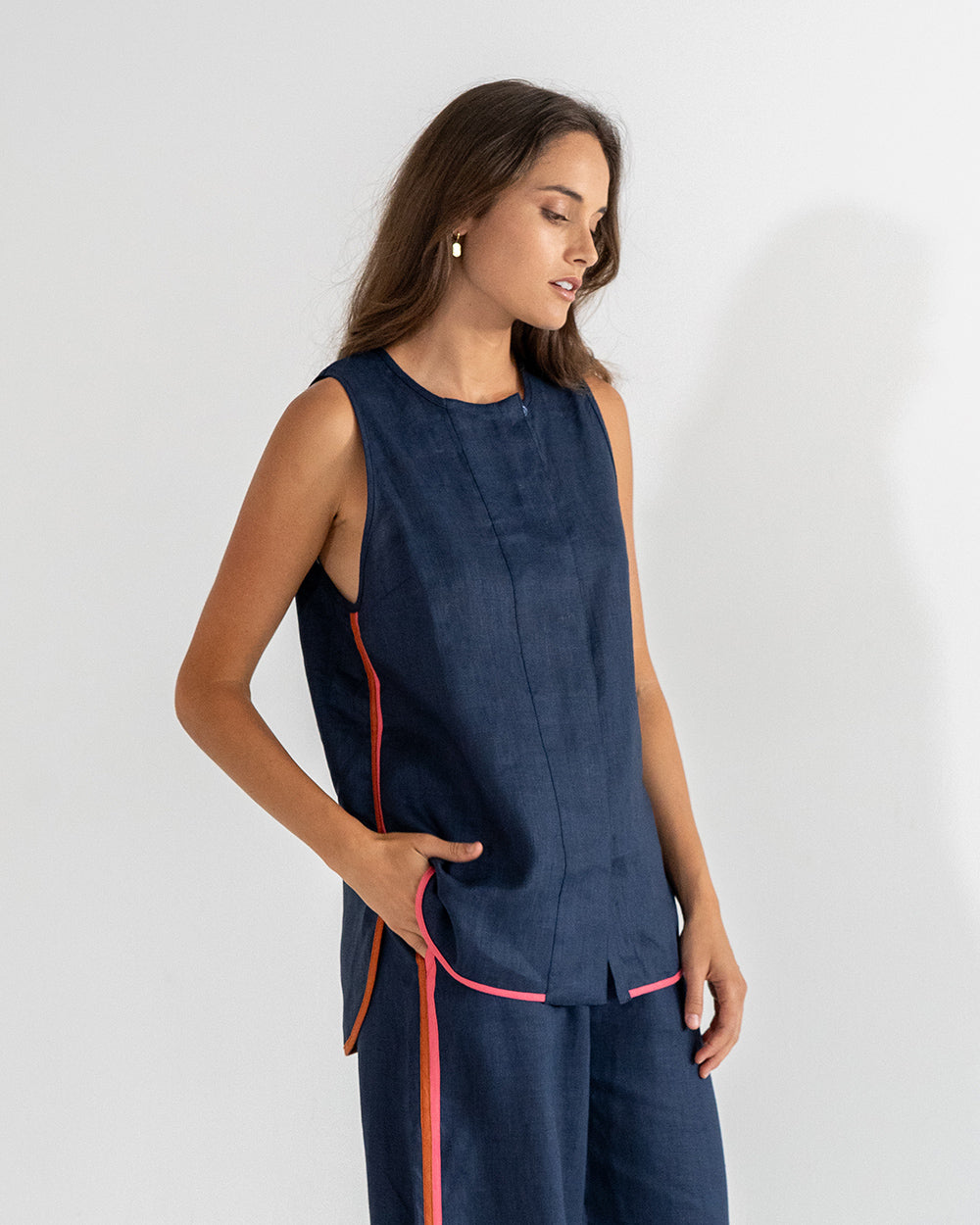 SIZE EXTRA SMALL St Mortiz Tank in Navy