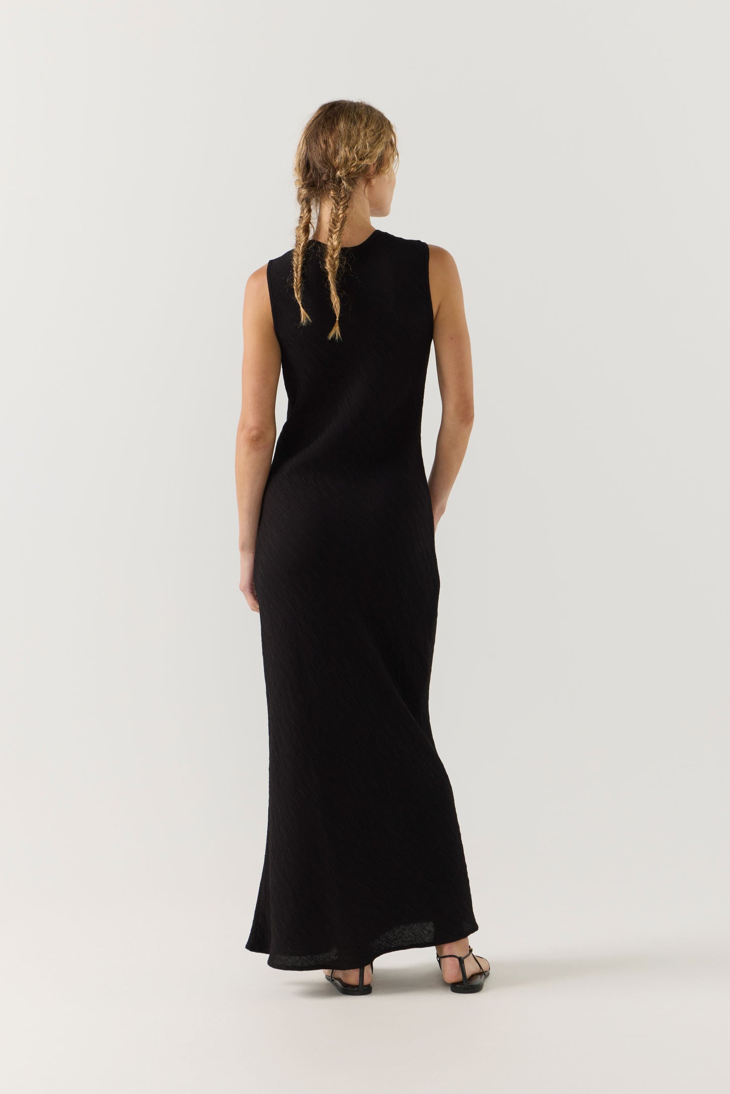 Thea Dress in Black Crinkle