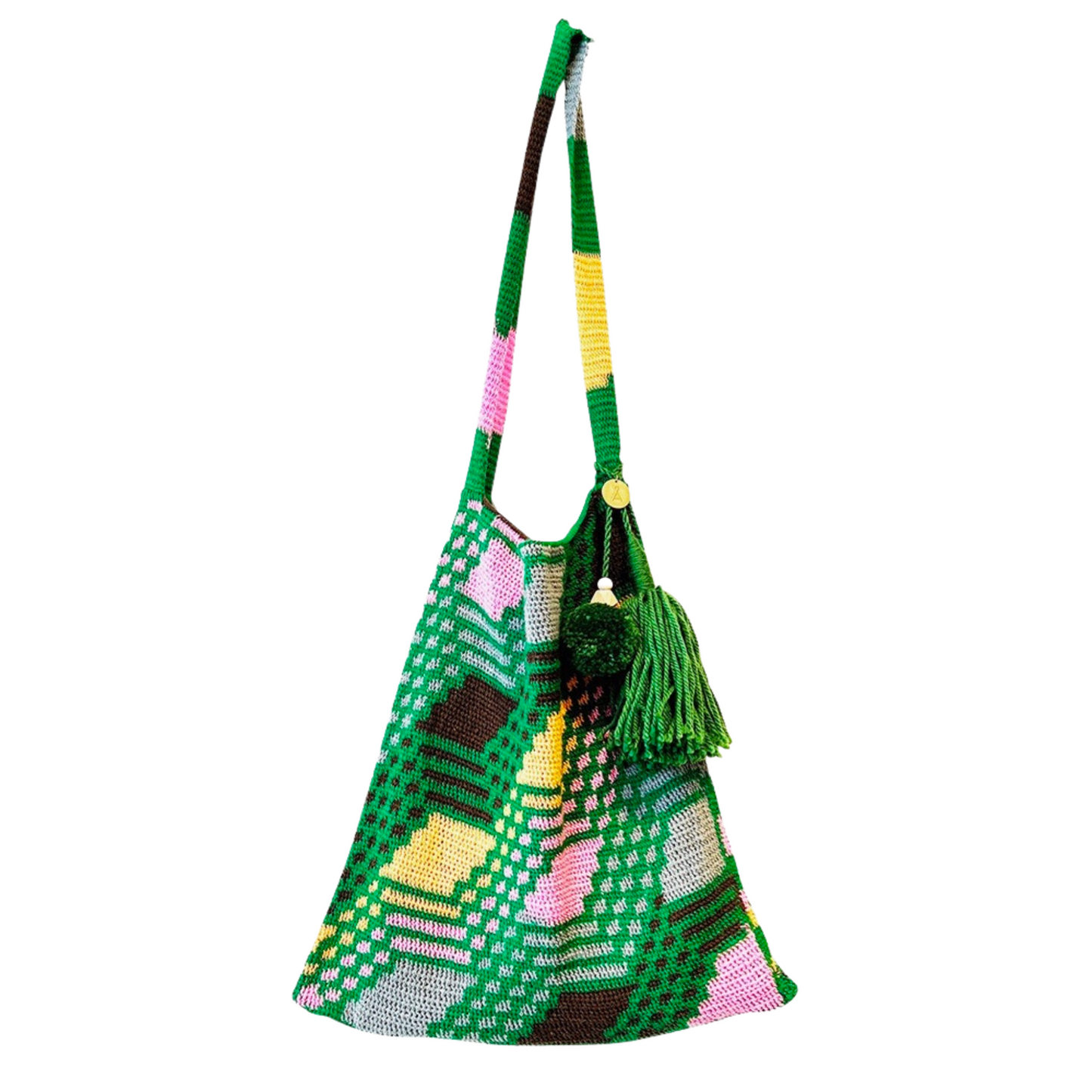 2 Needle Bilum in Green and Multicolour