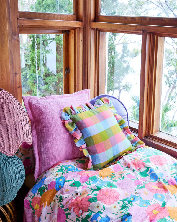 Florida Tartan Frill Upholstery Cushion