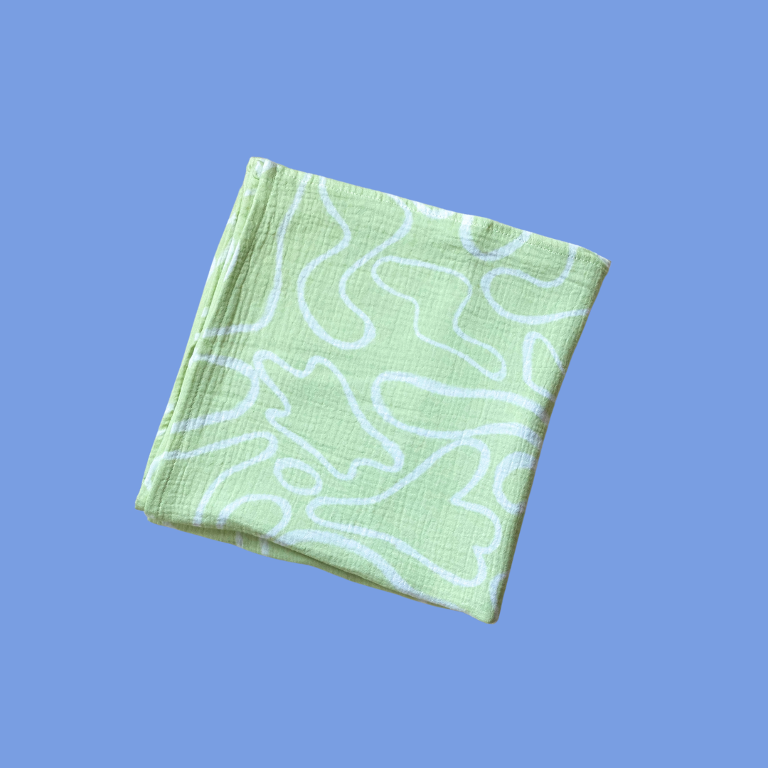 The Laze Organic Cotton Baby Swaddle - Lime