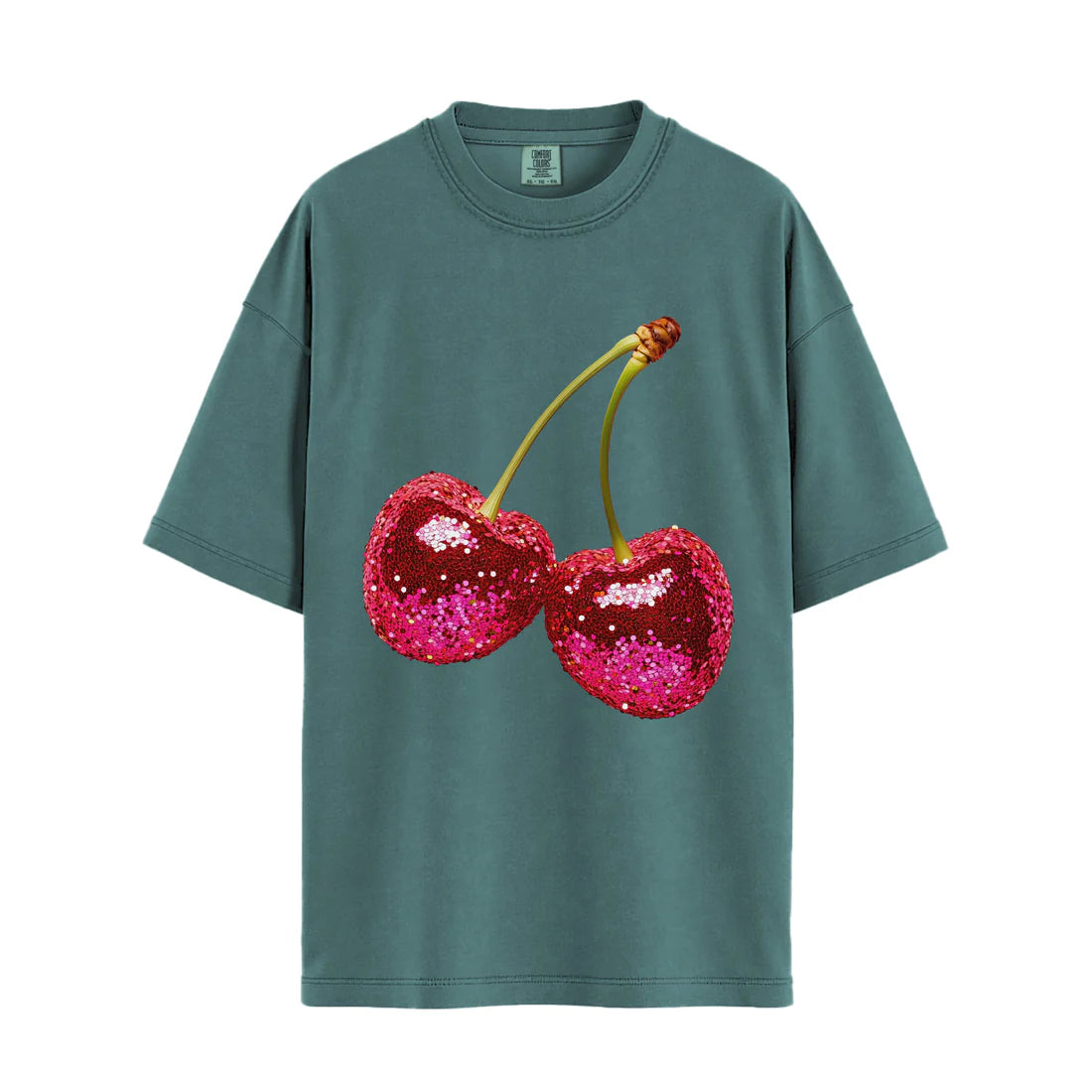 Disco Cherries Relaxed Tee in Dark Spruce