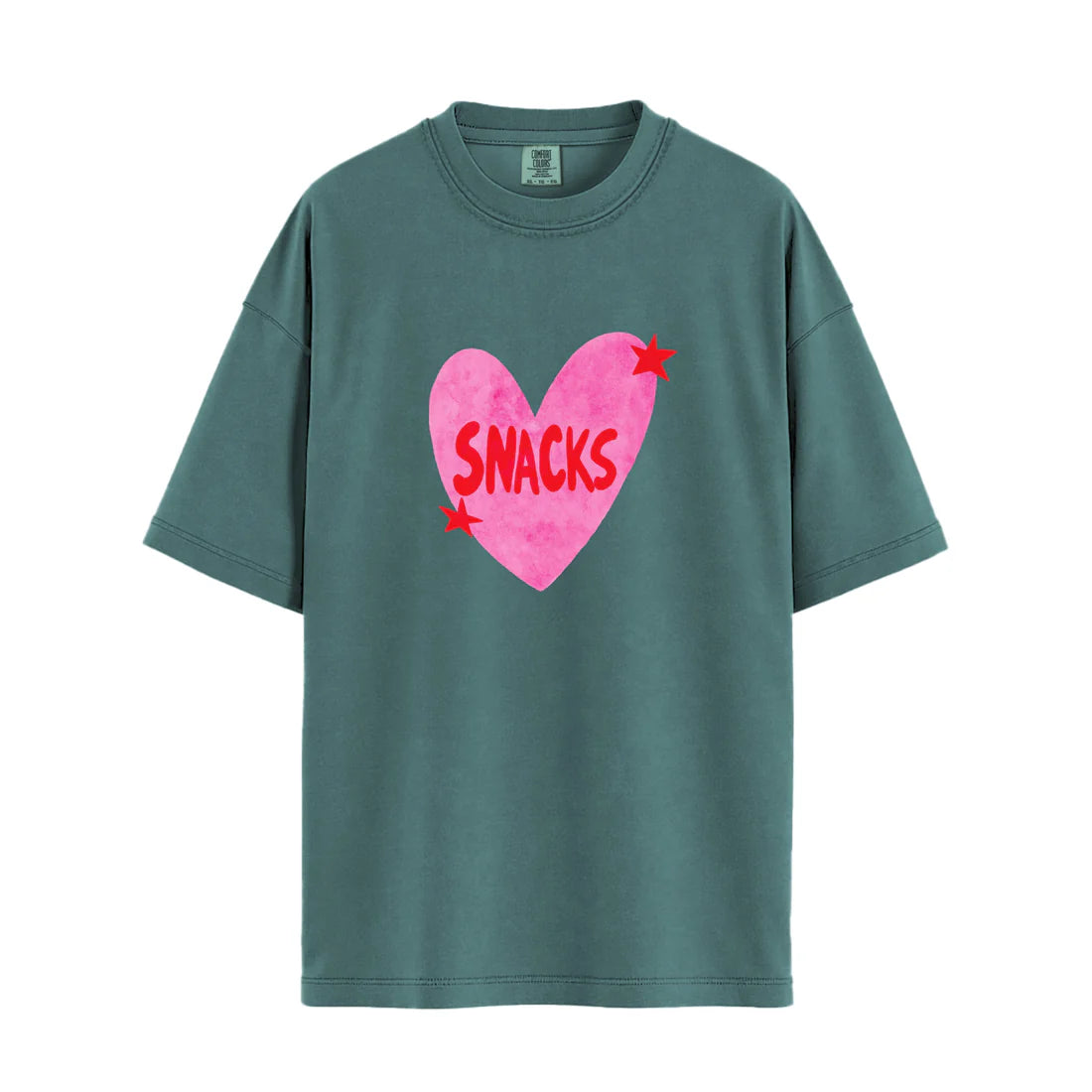 I Love Snacks Relaxed Tee in Blue Spruce