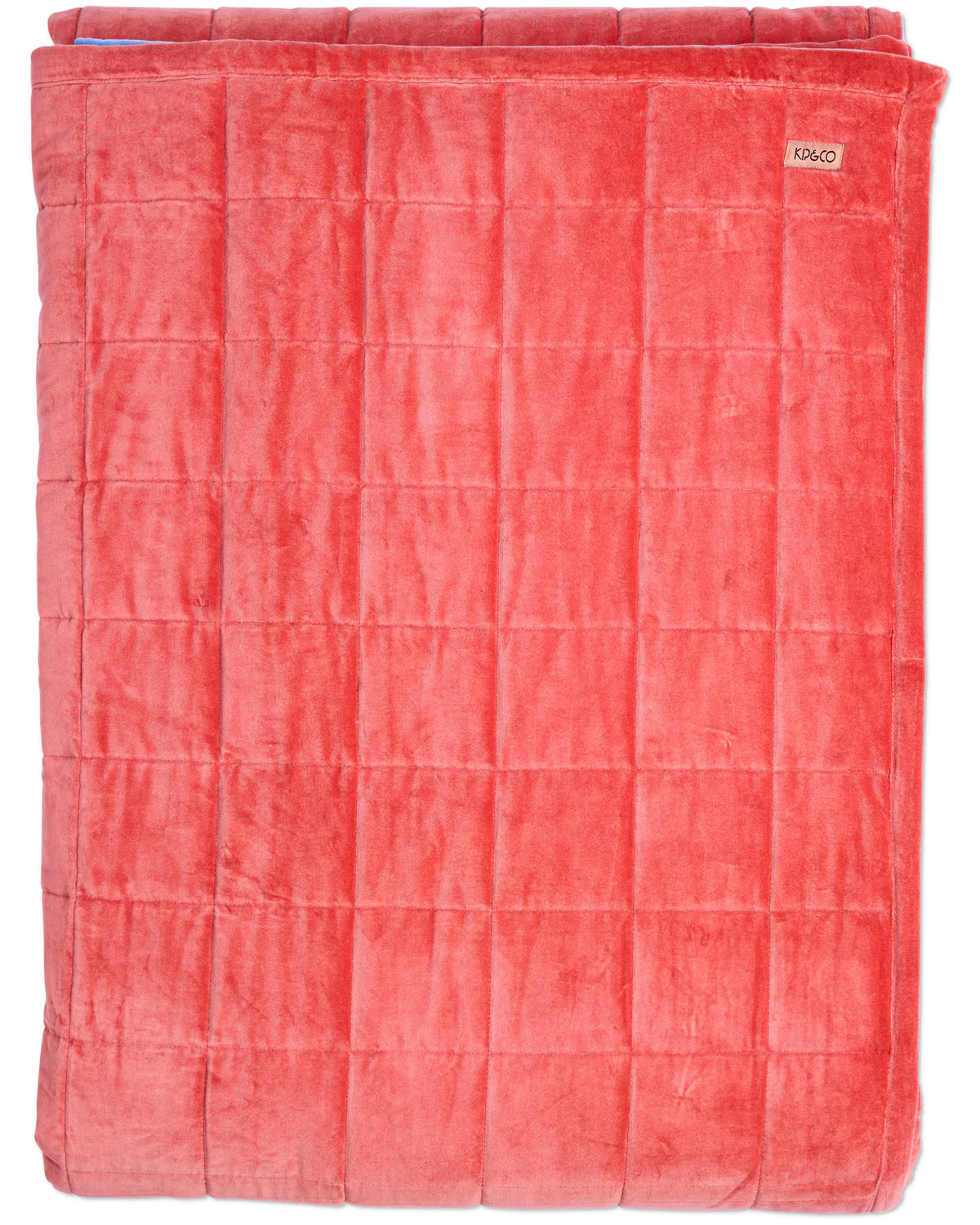 Blue Robin Velvet Quilted Bedspread