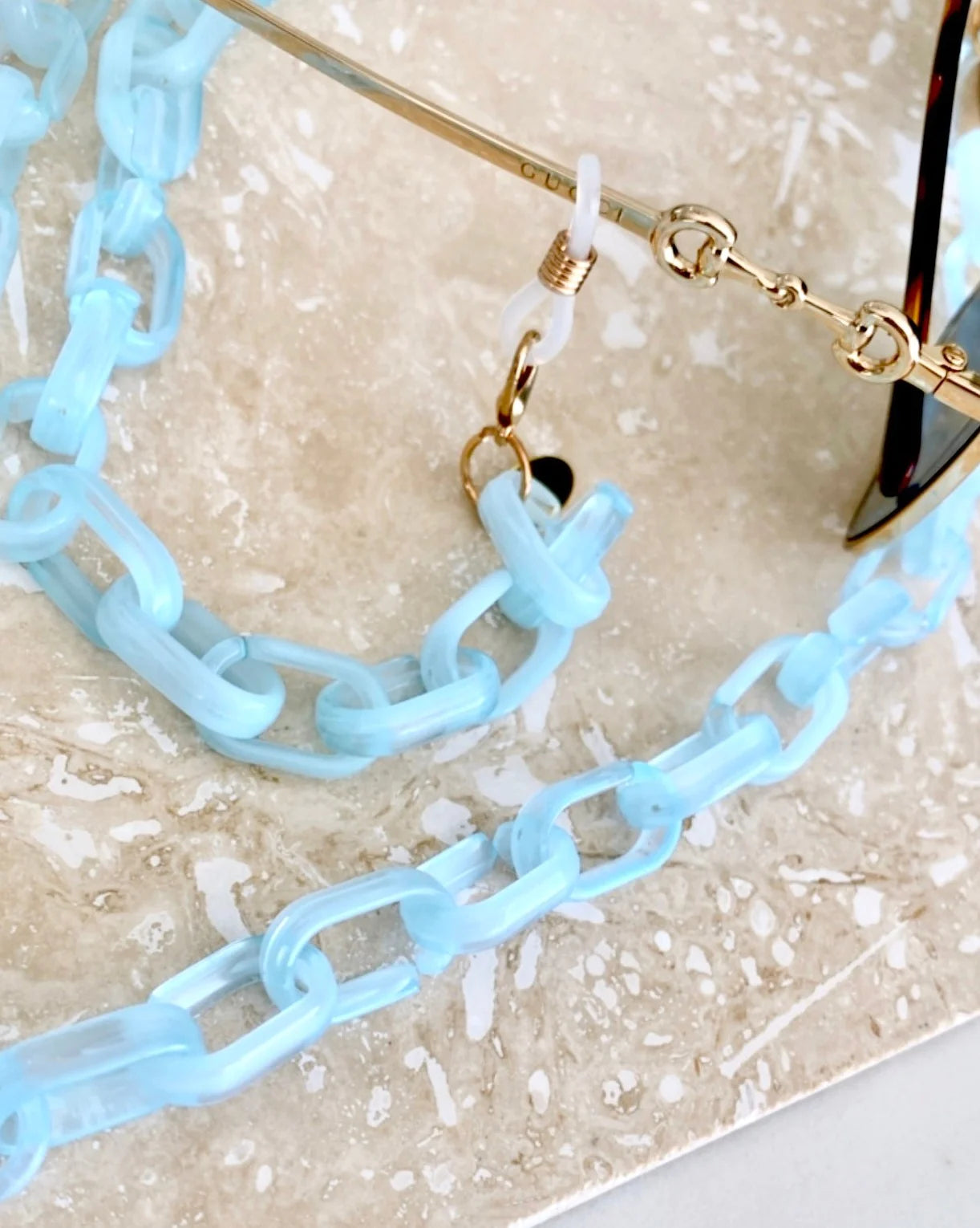 Capri Sunglass Chain in Baby Blue