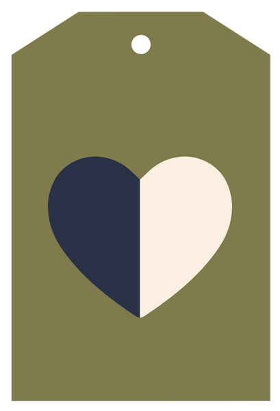 Half and Half Heart Gift Tag