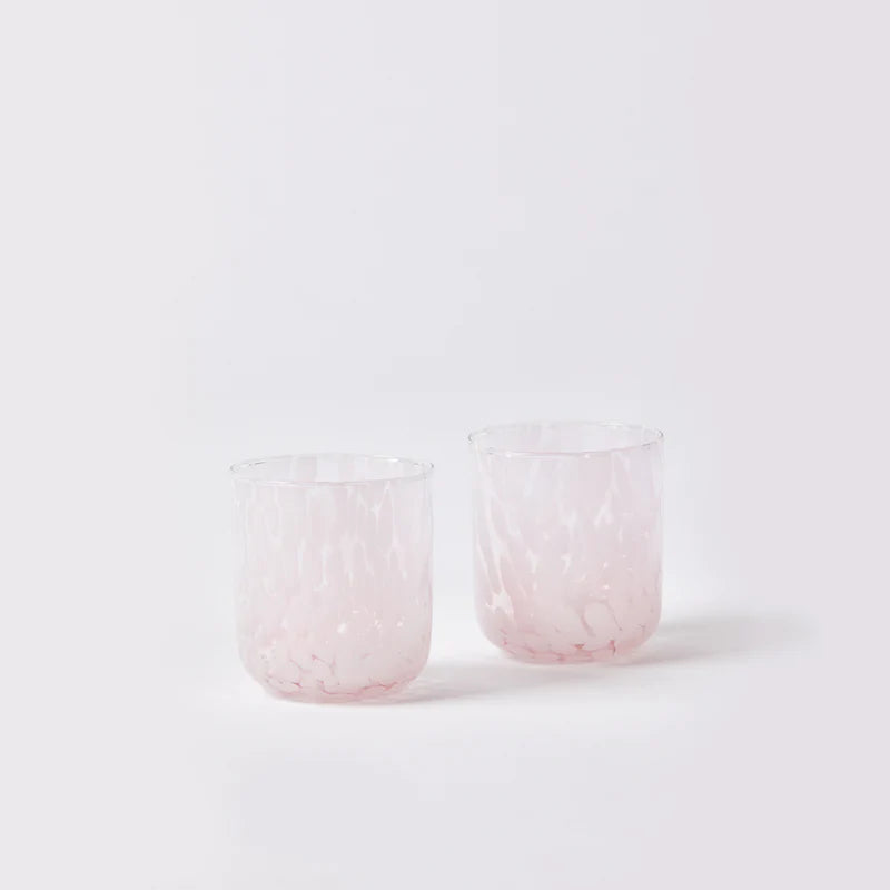 Pink Dots Glass Tumbler