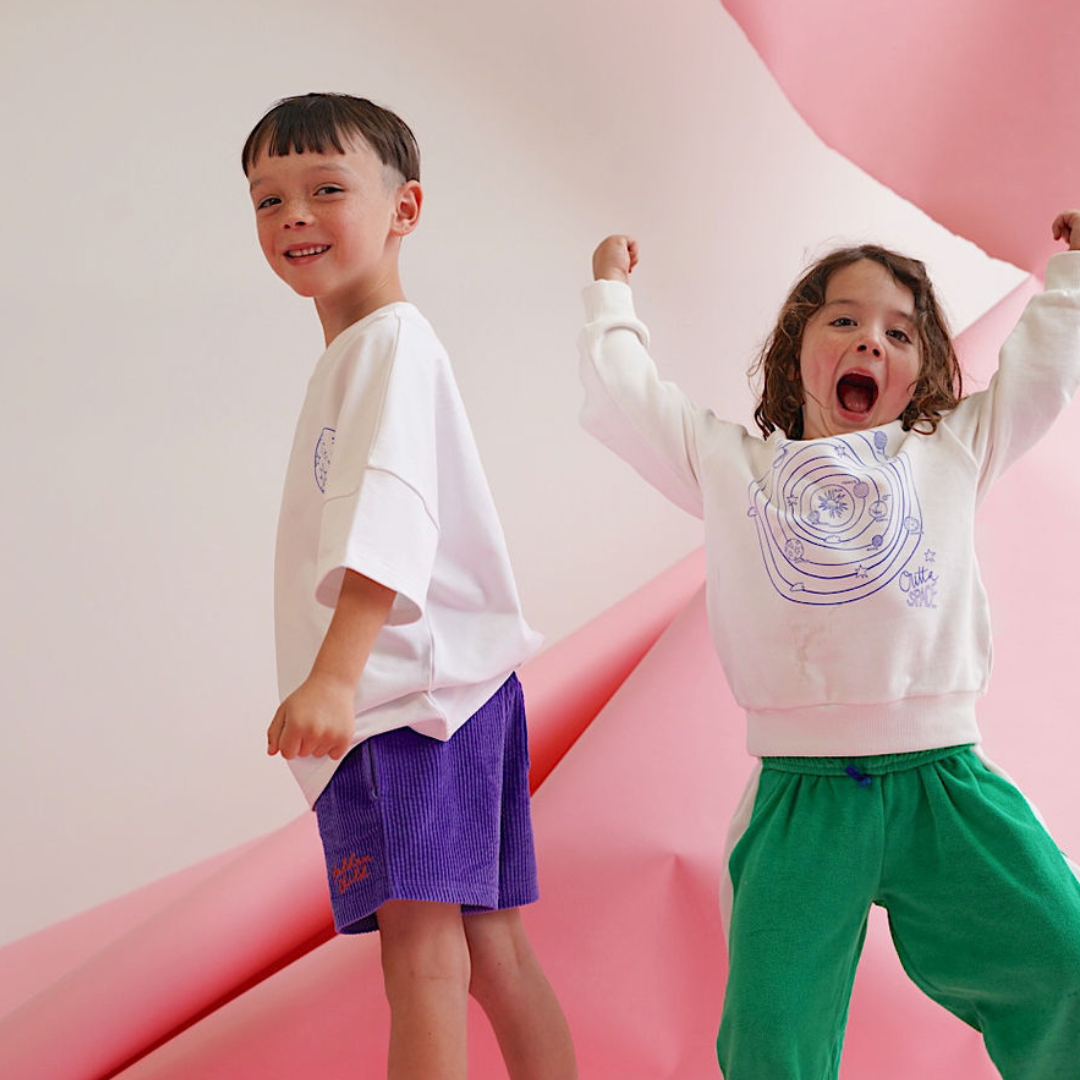 Golden Child Galaxy Cord Shorts  - Purple Haze & Orange